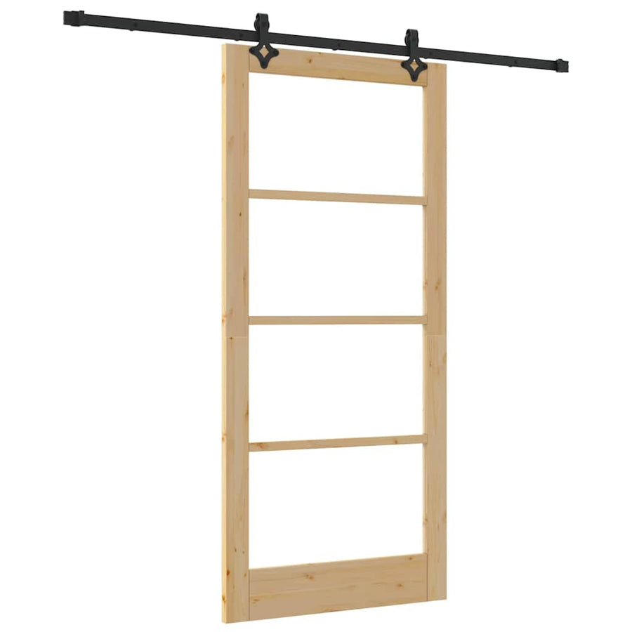 Schuifdeur Anders Bruin Hout En Metaal 93 x 202 cm