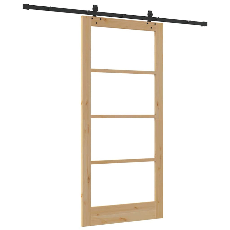 Schuifdeur Anders Bruin Hout En Metaal 93 x 202 cm