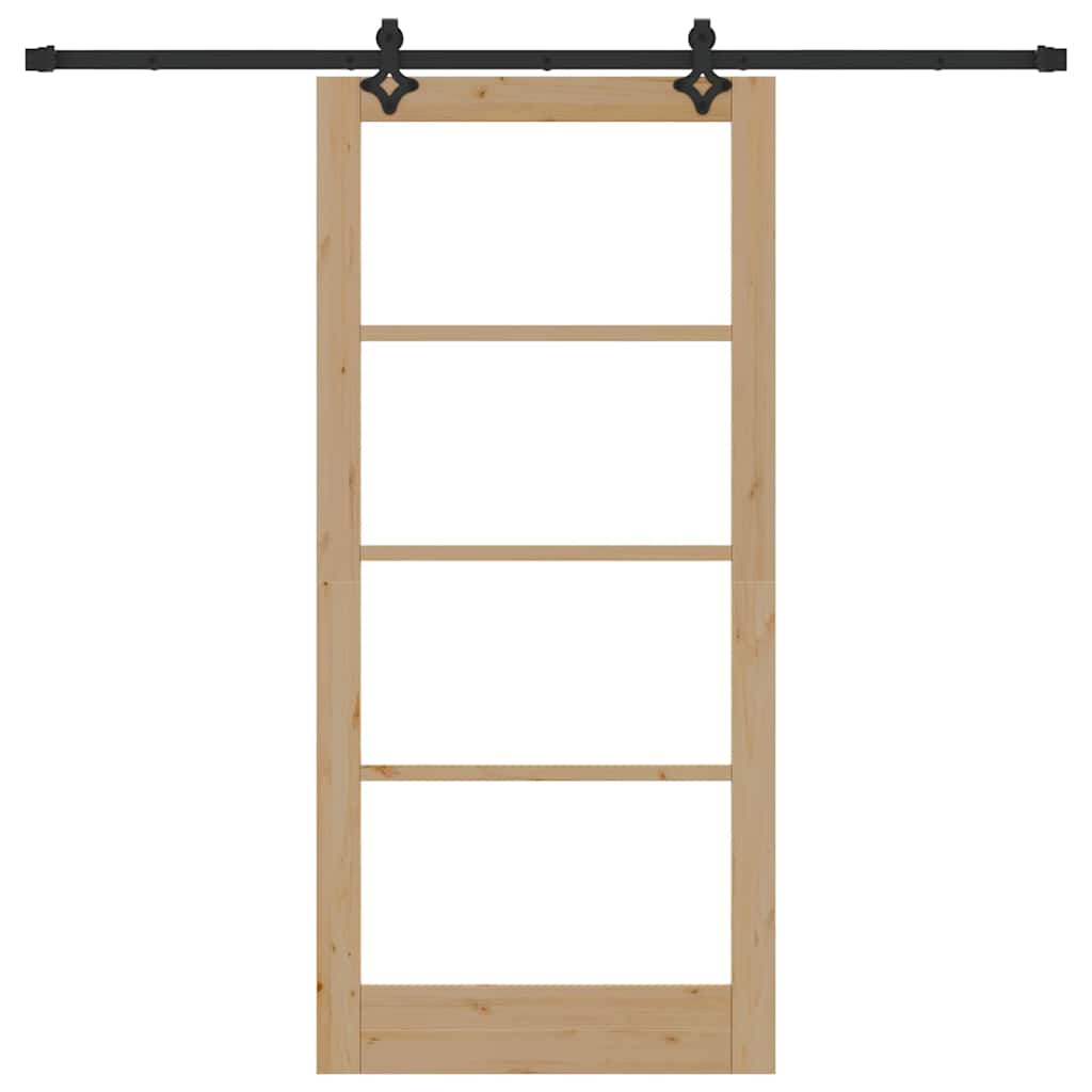 Schuifdeur Anders Bruin Hout En Metaal 93 x 202 cm