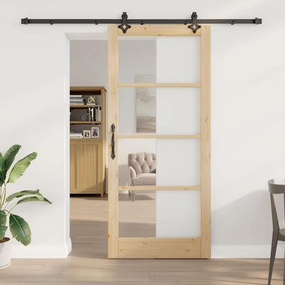 Schuifdeur Anders Bruin Hout En Metaal 93 x 211 cm