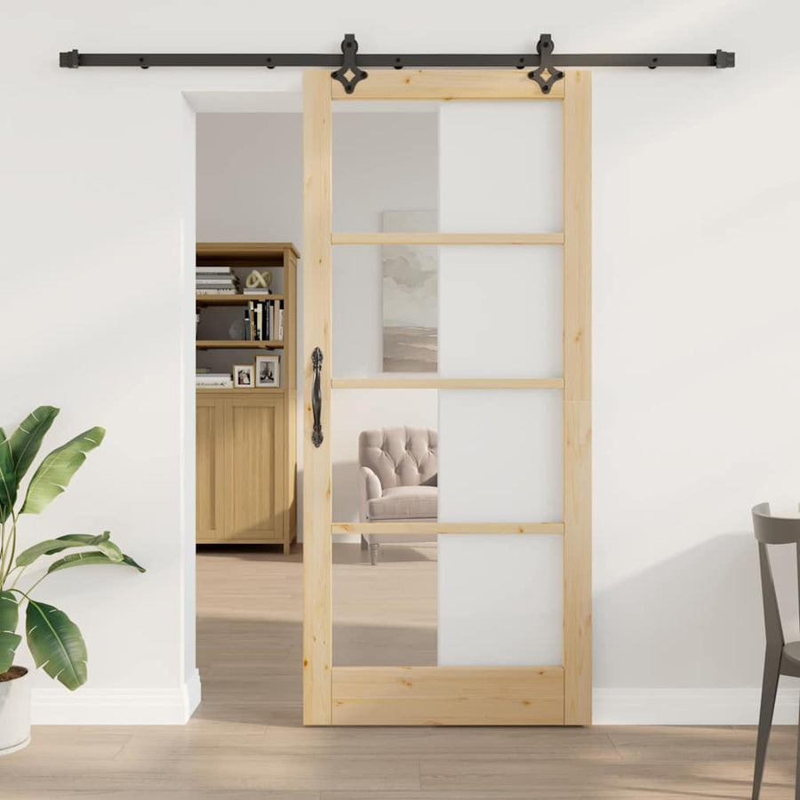 Schuifdeur Anders Bruin Hout En Metaal 93 x 211 cm