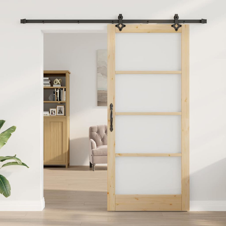 Schuifdeur Anders Bruin Hout En Metaal 93 x 211 cm