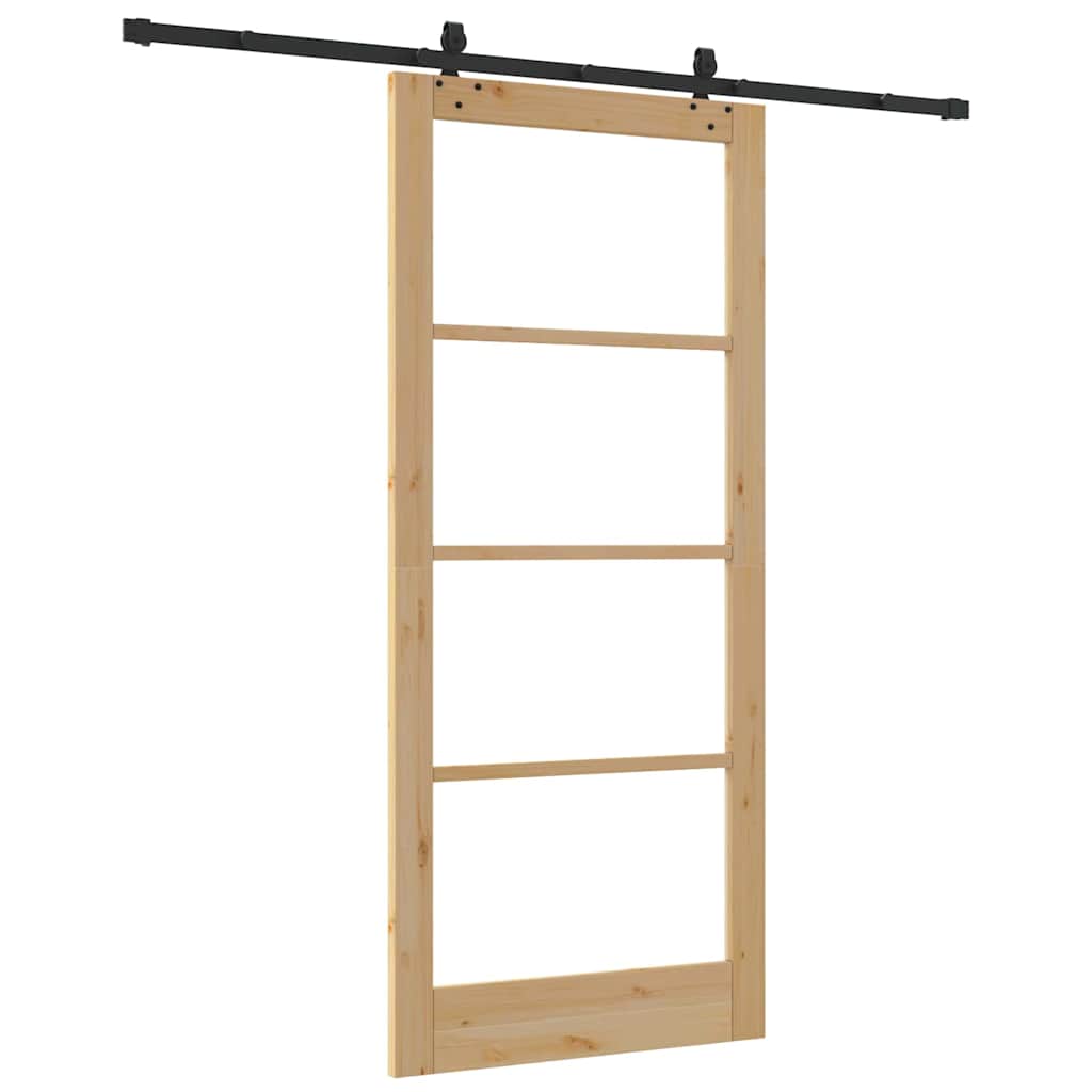 Schuifdeur Anders Bruin Hout En Metaal 93 x 211 cm