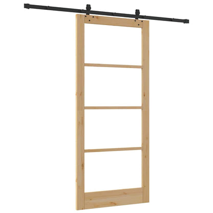 Schuifdeur Anders Bruin Hout En Metaal 93 x 211 cm