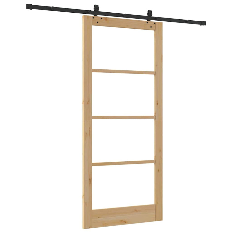 Schuifdeur Anders Bruin Hout En Metaal 93 x 211 cm