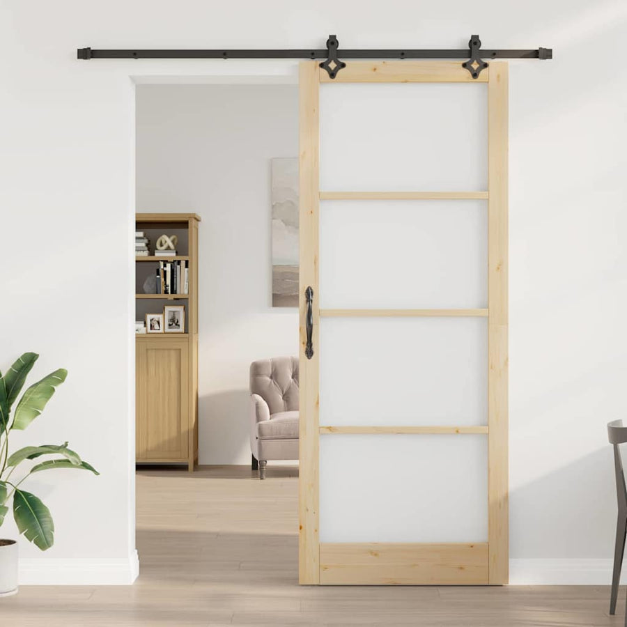 Schuifdeur Anders Bruin Hout En Metaal 93 x 232 cm