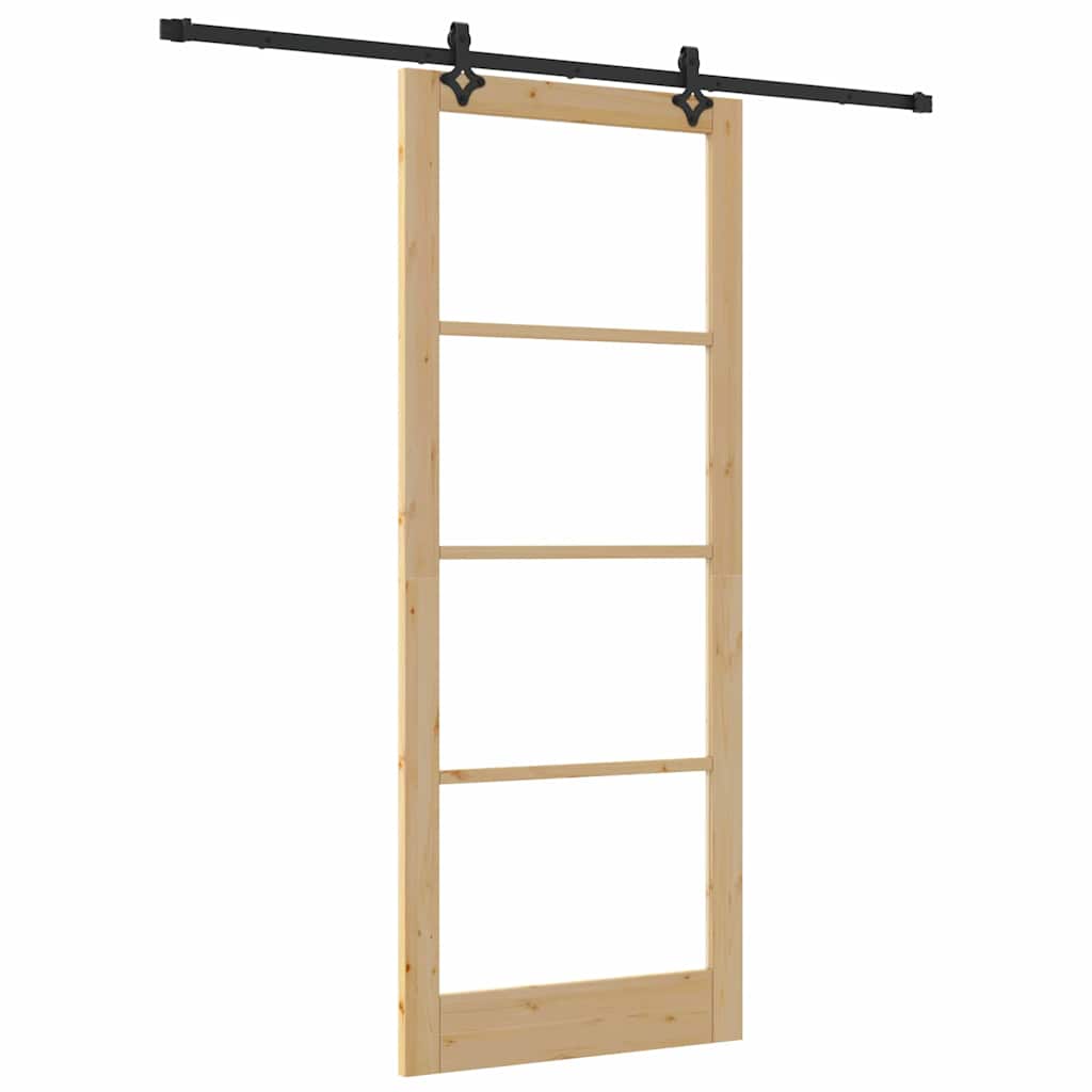 Schuifdeur Anders Bruin Hout En Metaal 93 x 232 cm