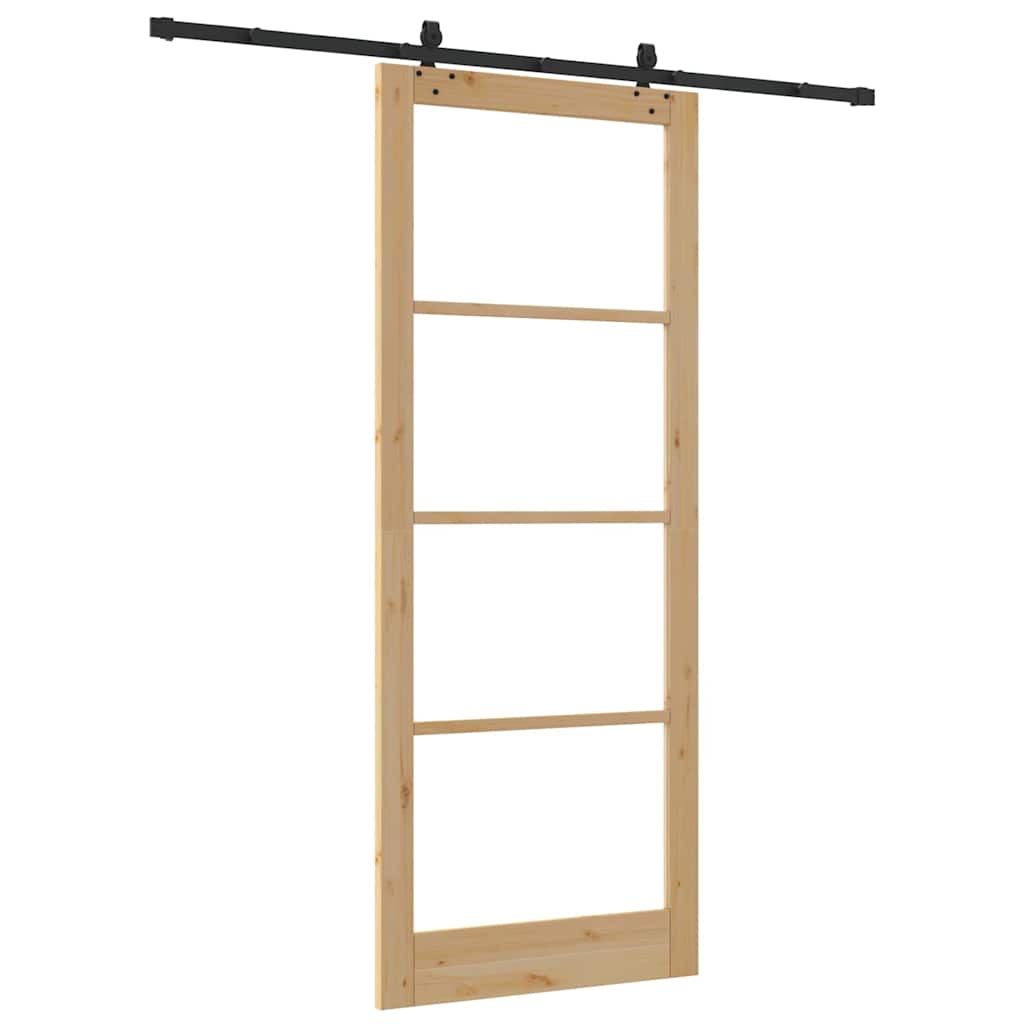 Schuifdeur Anders Bruin Hout En Metaal 93 x 232 cm