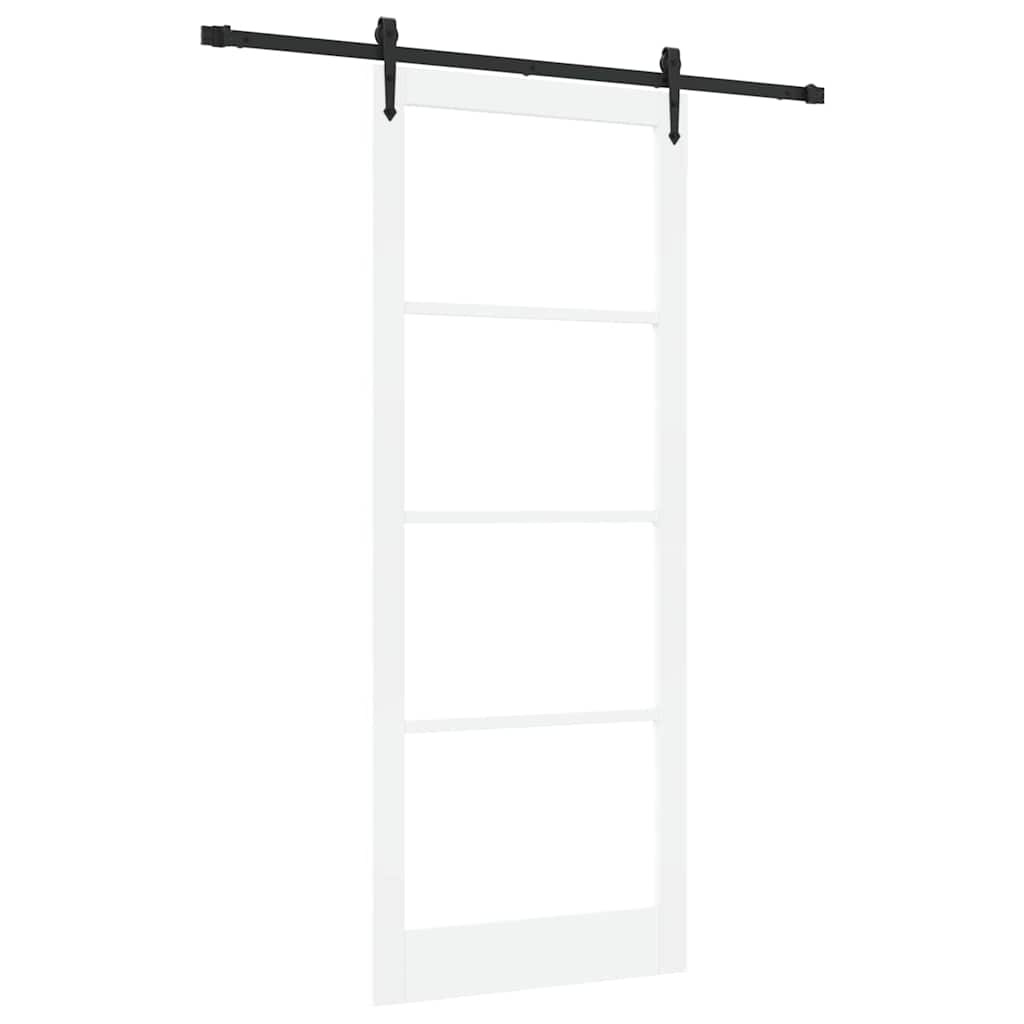 Schuifdeur Hout En Metaal Wit En Zwart 93 x 232 cm
