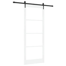 Schuifdeur Hout En Metaal Wit En Zwart 93 x 232 cm