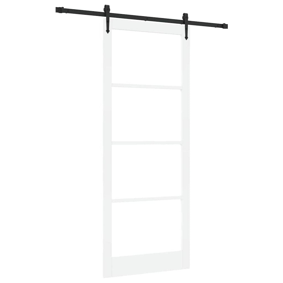 Schuifdeur Hout En Metaal Wit En Zwart 93 x 232 cm