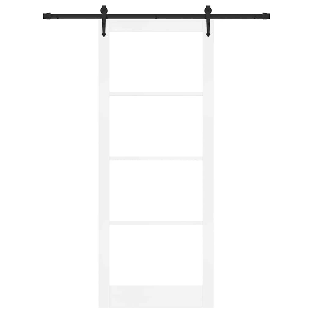 Schuifdeur Hout En Metaal Wit En Zwart 93 x 232 cm