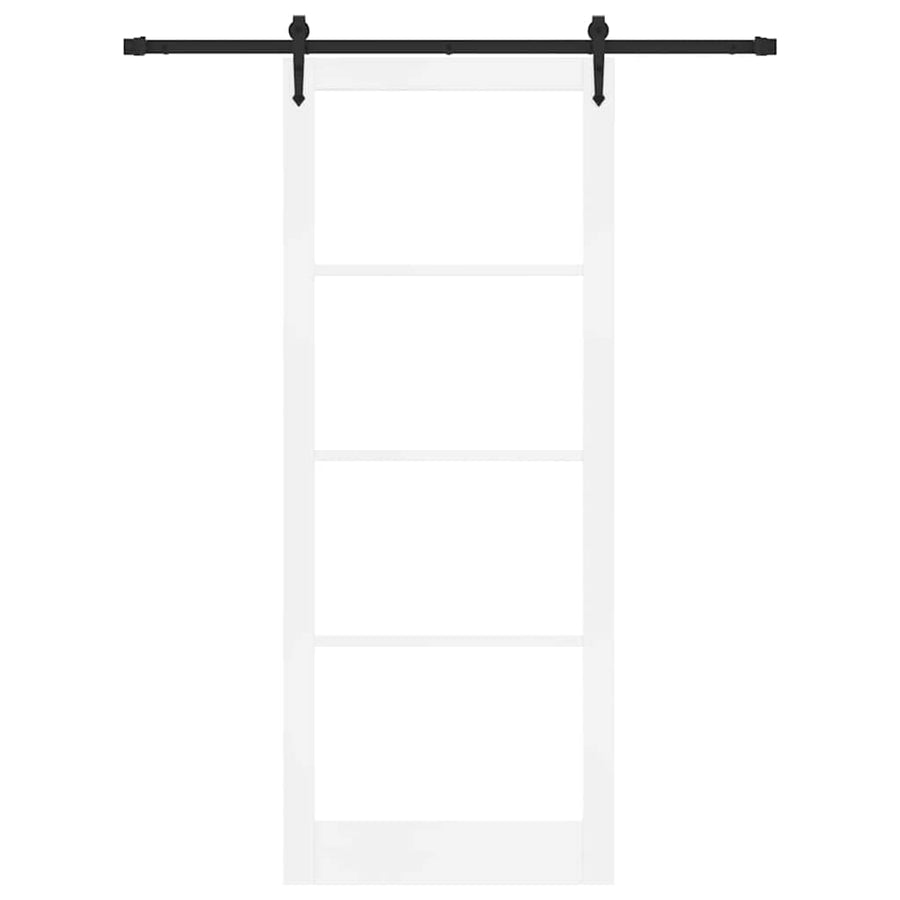 Schuifdeur Hout En Metaal Wit En Zwart 93 x 232 cm