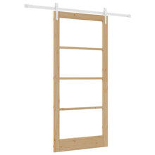 Schuifdeur Bruin Hout En Metaal Natuurlijk En Wit 93 x 202 cm