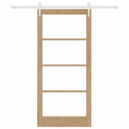 Schuifdeur Bruin Hout En Metaal Natuurlijk En Wit 93 x 202 cm