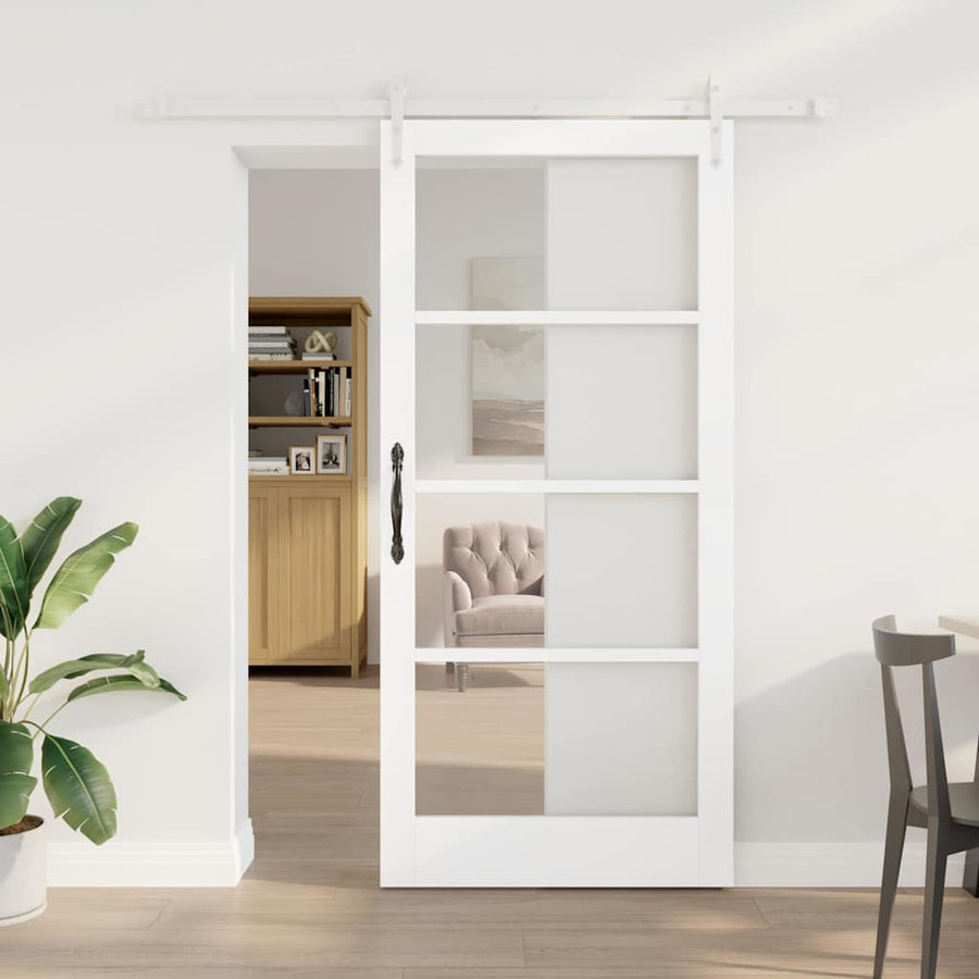 Schuifdeur Hout En Metaal Wit 93 x 202 cm