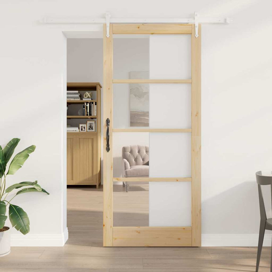 Schuifdeur Bruin Hout En Metaal 93 x 211 cm