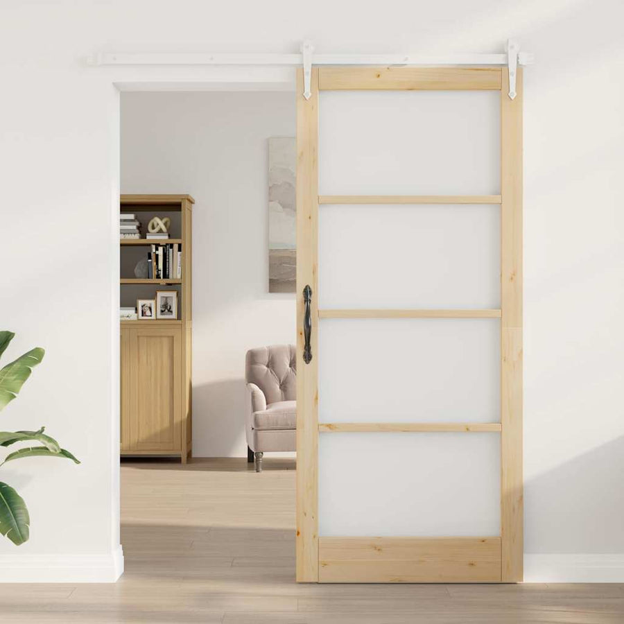 Schuifdeur Bruin Hout En Metaal 93 x 211 cm