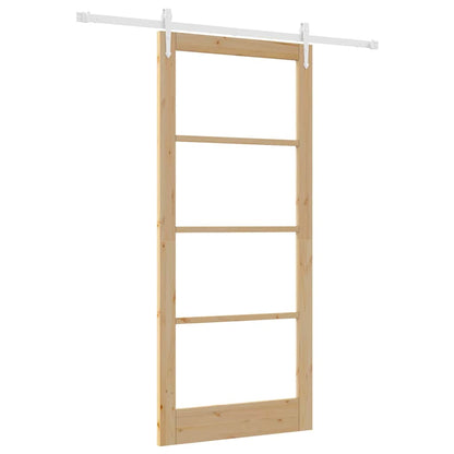 Schuifdeur Bruin Hout En Metaal 93 x 211 cm