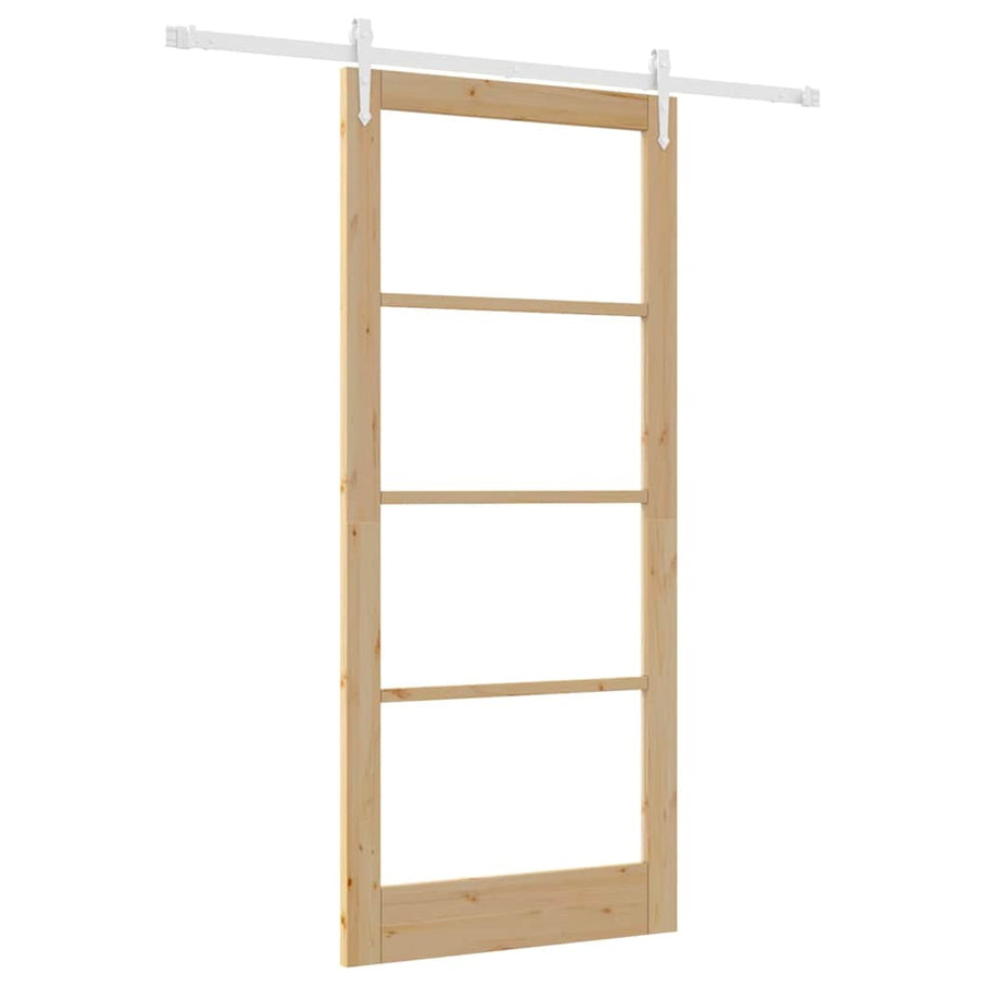 Schuifdeur Bruin Hout En Metaal 93 x 211 cm