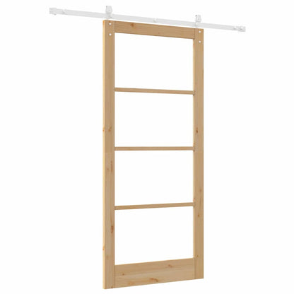 Schuifdeur Bruin Hout En Metaal 93 x 211 cm
