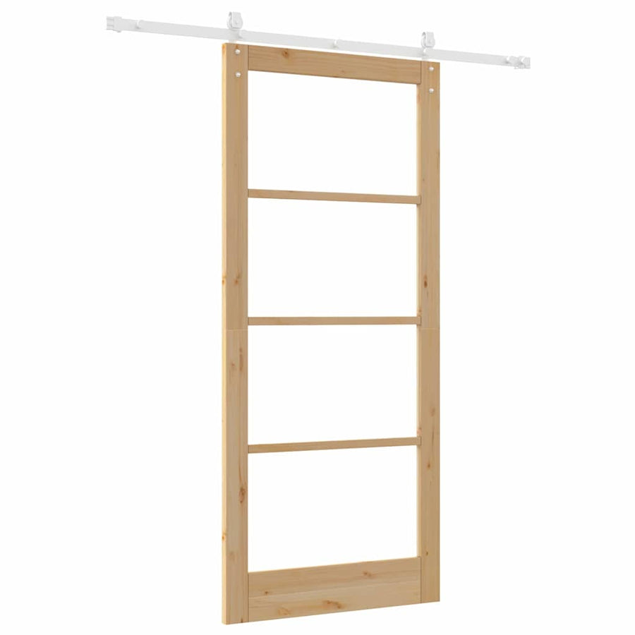 Schuifdeur Bruin Hout En Metaal 93 x 211 cm