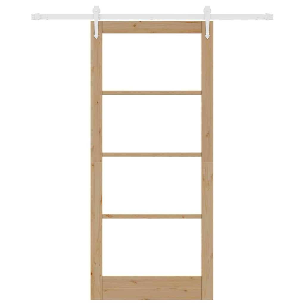 Schuifdeur Bruin Hout En Metaal 93 x 211 cm
