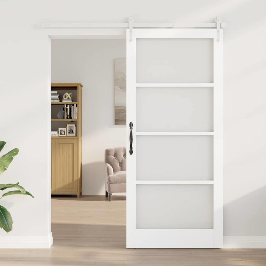 Schuifdeur Hout En Metaal Wit 93 x 211 cm