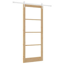 Schuifdeur Bruin Hout En Metaal Natuurlijk En Wit 93 x 232 cm