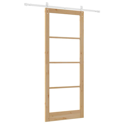 Schuifdeur Bruin Hout En Metaal Natuurlijk En Wit 93 x 232 cm