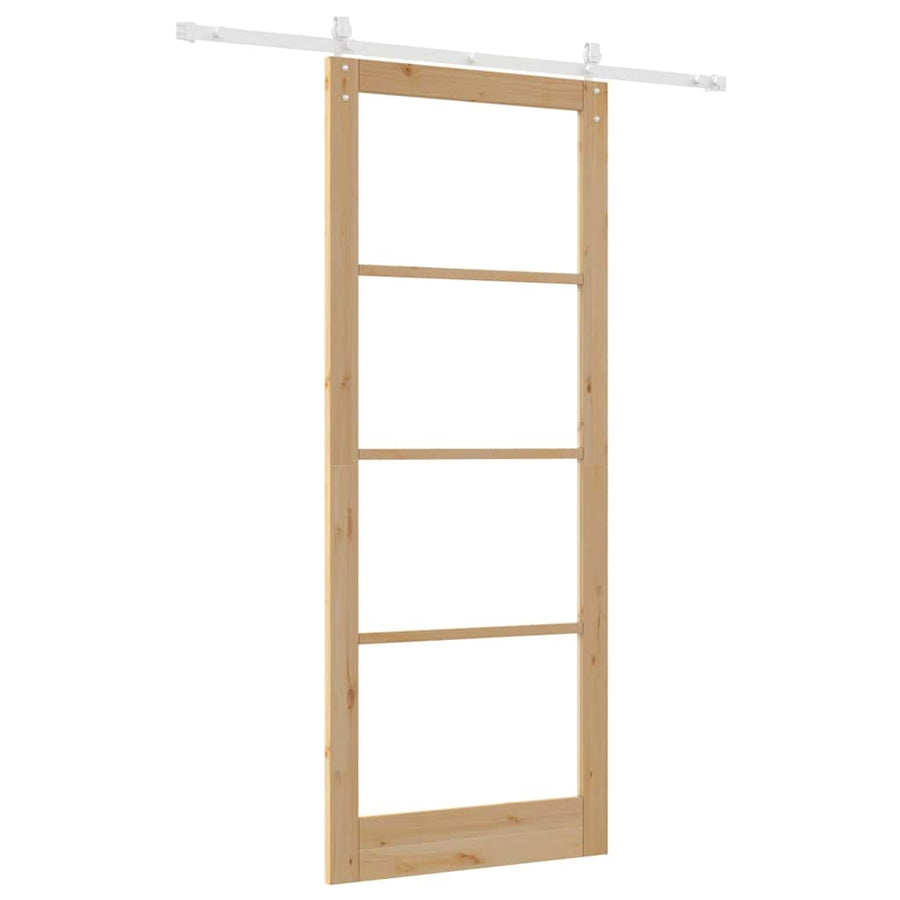 Schuifdeur Bruin Hout En Metaal Natuurlijk En Wit 93 x 232 cm