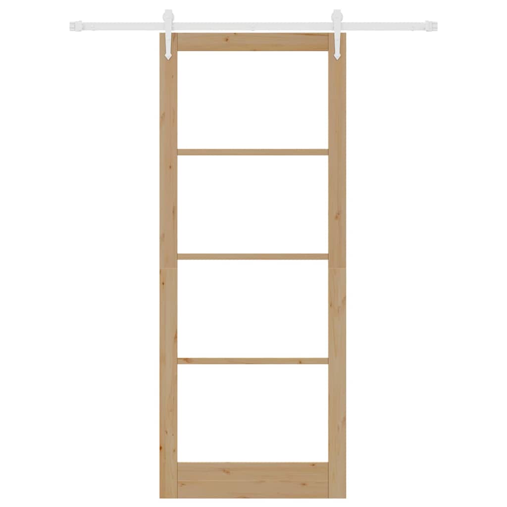 Schuifdeur Bruin Hout En Metaal Natuurlijk En Wit 93 x 232 cm