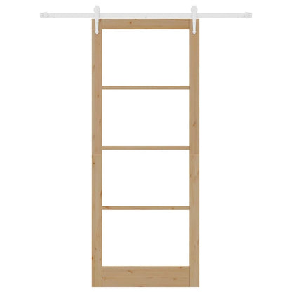 Schuifdeur Bruin Hout En Metaal Natuurlijk En Wit 93 x 232 cm