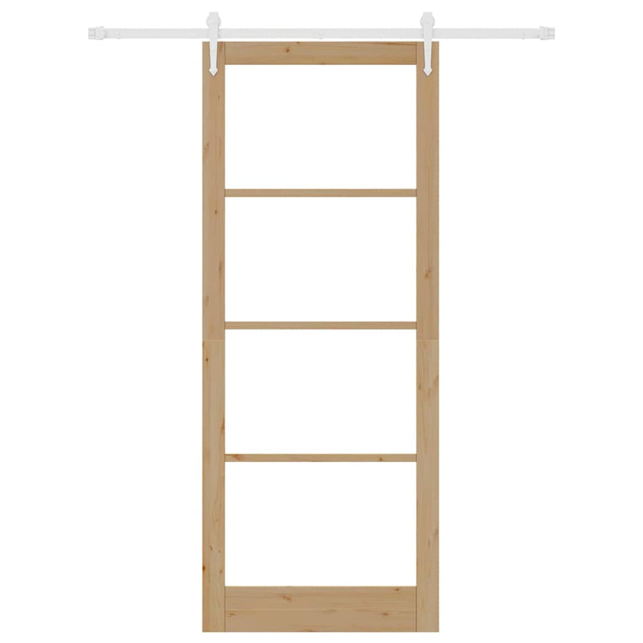 Schuifdeur Bruin Hout En Metaal Natuurlijk En Wit 93 x 232 cm