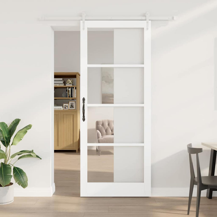 Schuifdeur Hout En Metaal Wit 93 x 232 cm