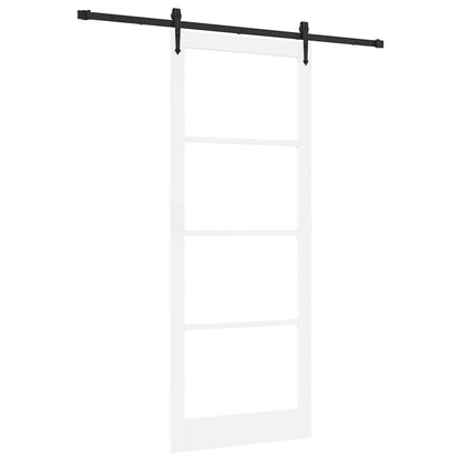 Schuifdeur Hout En Metaal Wit En Zwart 93 x 232 cm