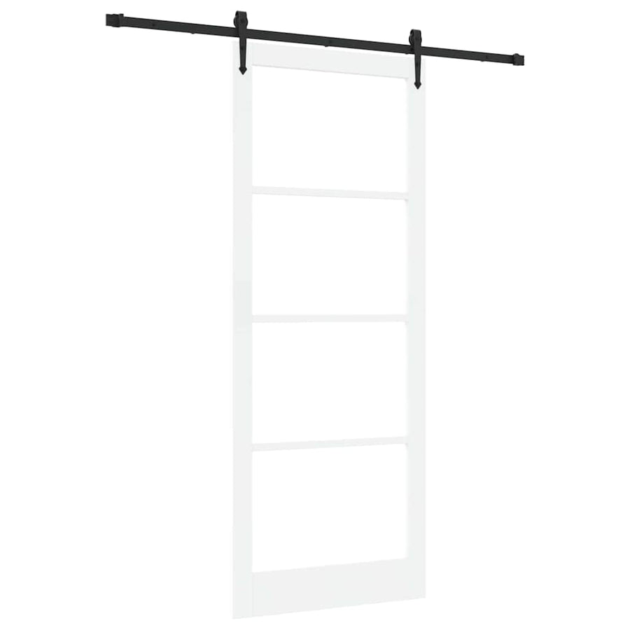 Schuifdeur Hout En Metaal Wit En Zwart 93 x 232 cm