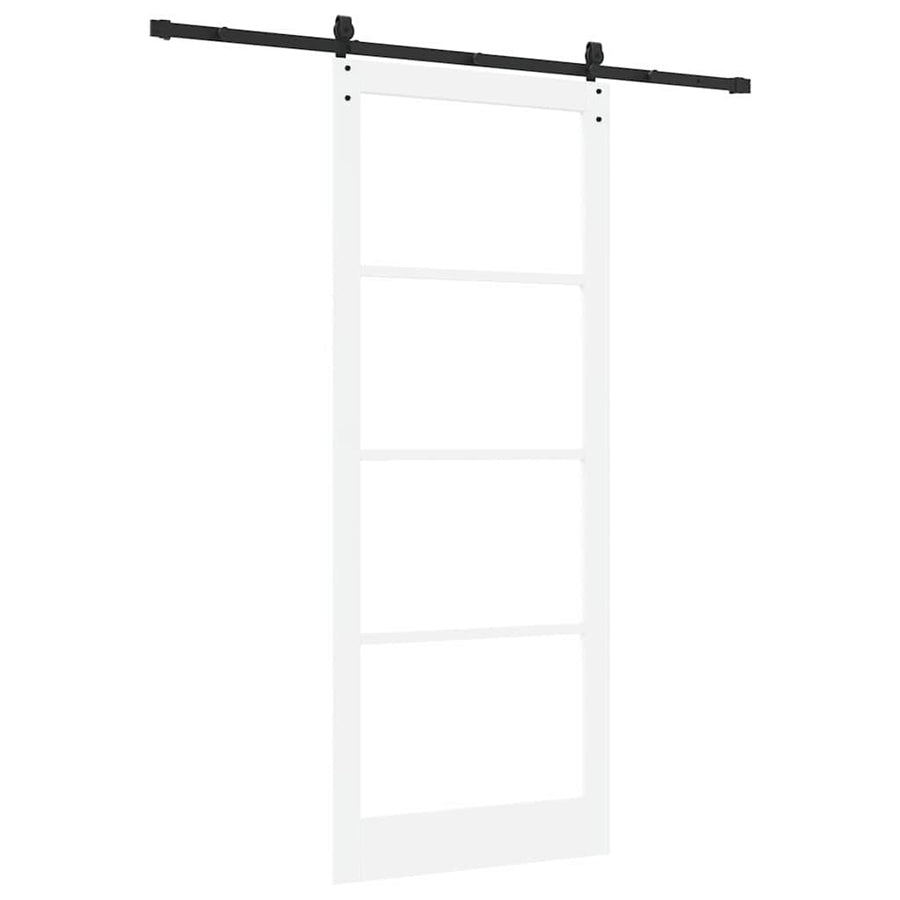 Schuifdeur Hout En Metaal Wit En Zwart 93 x 232 cm