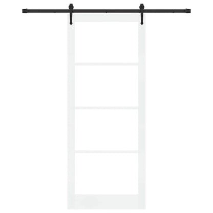Schuifdeur Hout En Metaal Wit En Zwart 93 x 232 cm