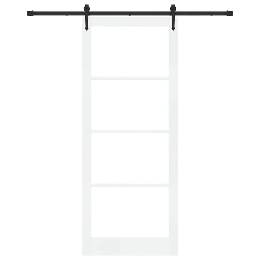 Schuifdeur Hout En Metaal Wit En Zwart 93 x 232 cm
