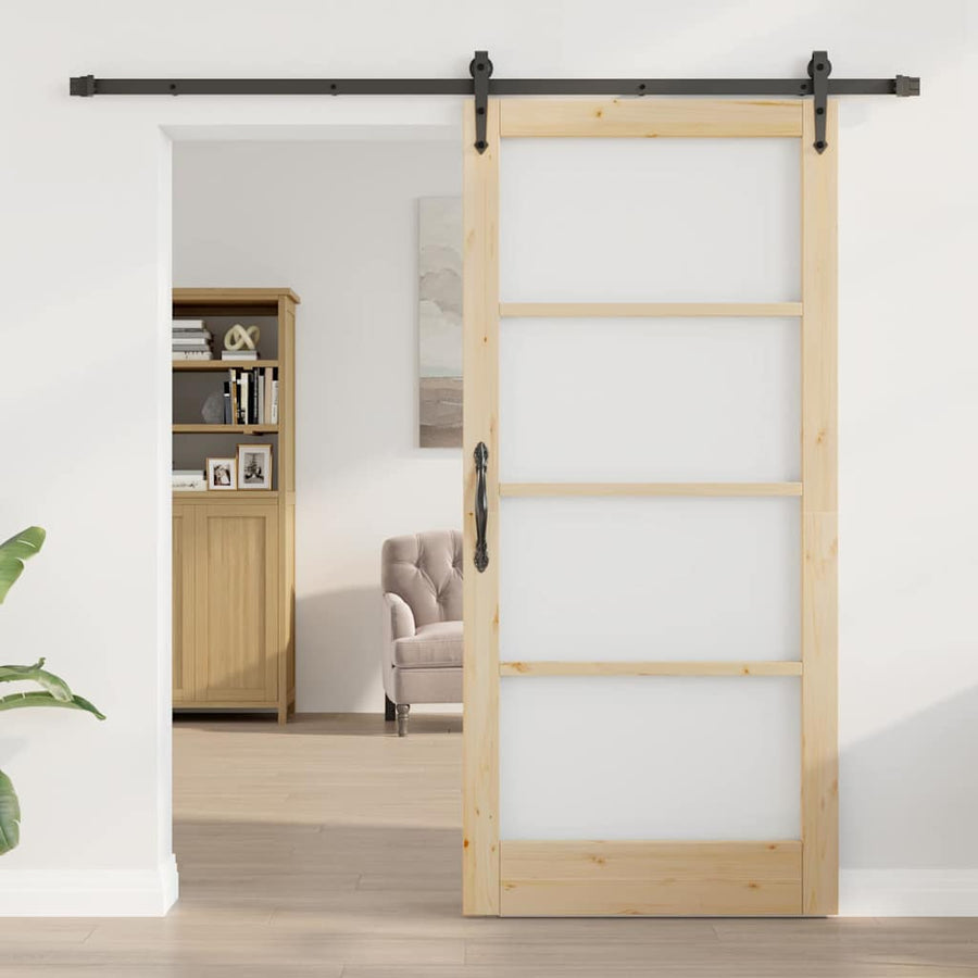 Schuifdeur Orkdal Bruin Hout En Metaal 93 x 202 cm