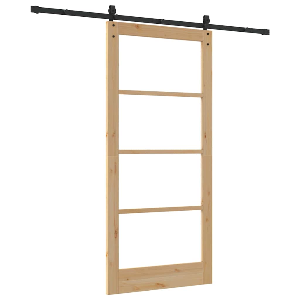 Schuifdeur Orkdal Bruin Hout En Metaal 93 x 202 cm
