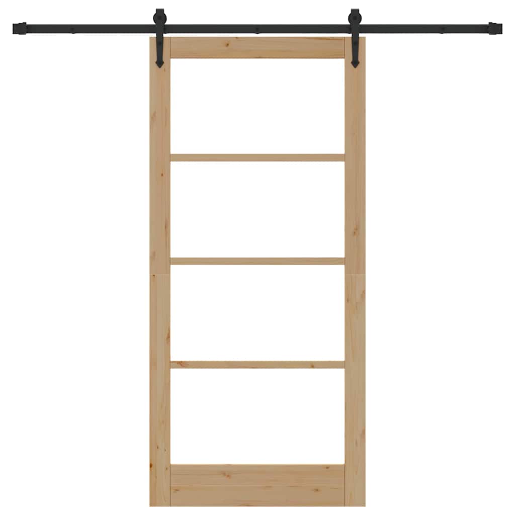 Schuifdeur Orkdal Bruin Hout En Metaal 93 x 202 cm