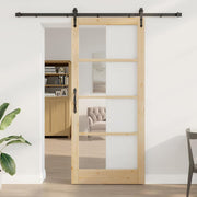 Schuifdeur 93x211 cm hout metaal bruin