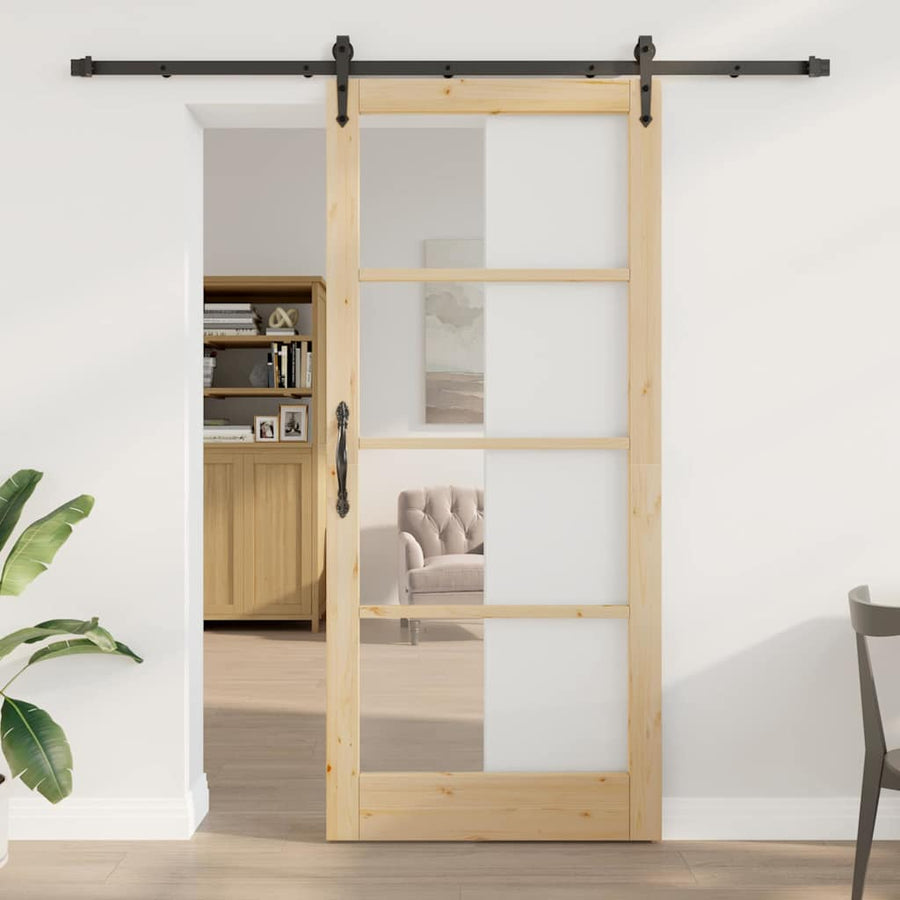 Schuifdeur Orkdal Bruin Hout En Metaal 93 x 211 cm