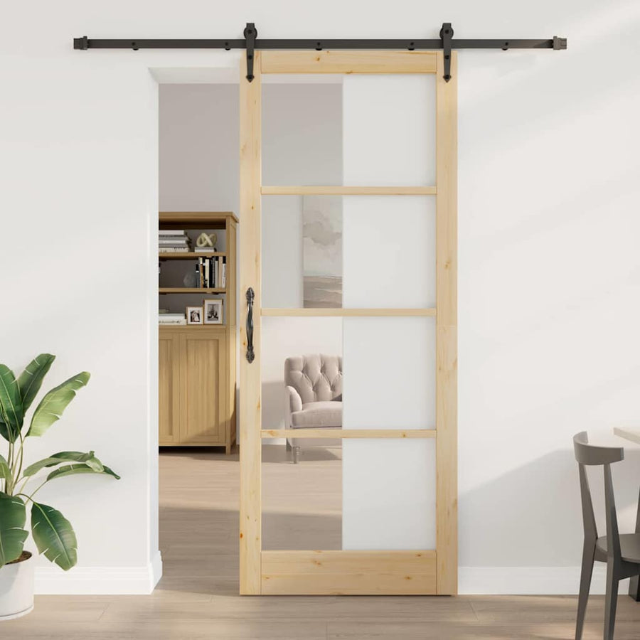 Schuifdeur Orkdal Bruin Hout En Metaal 93 x 232 cm