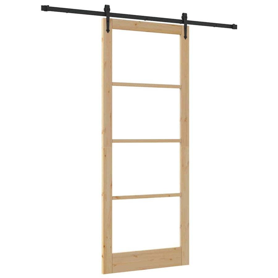 Schuifdeur Orkdal Bruin Hout En Metaal 93 x 232 cm