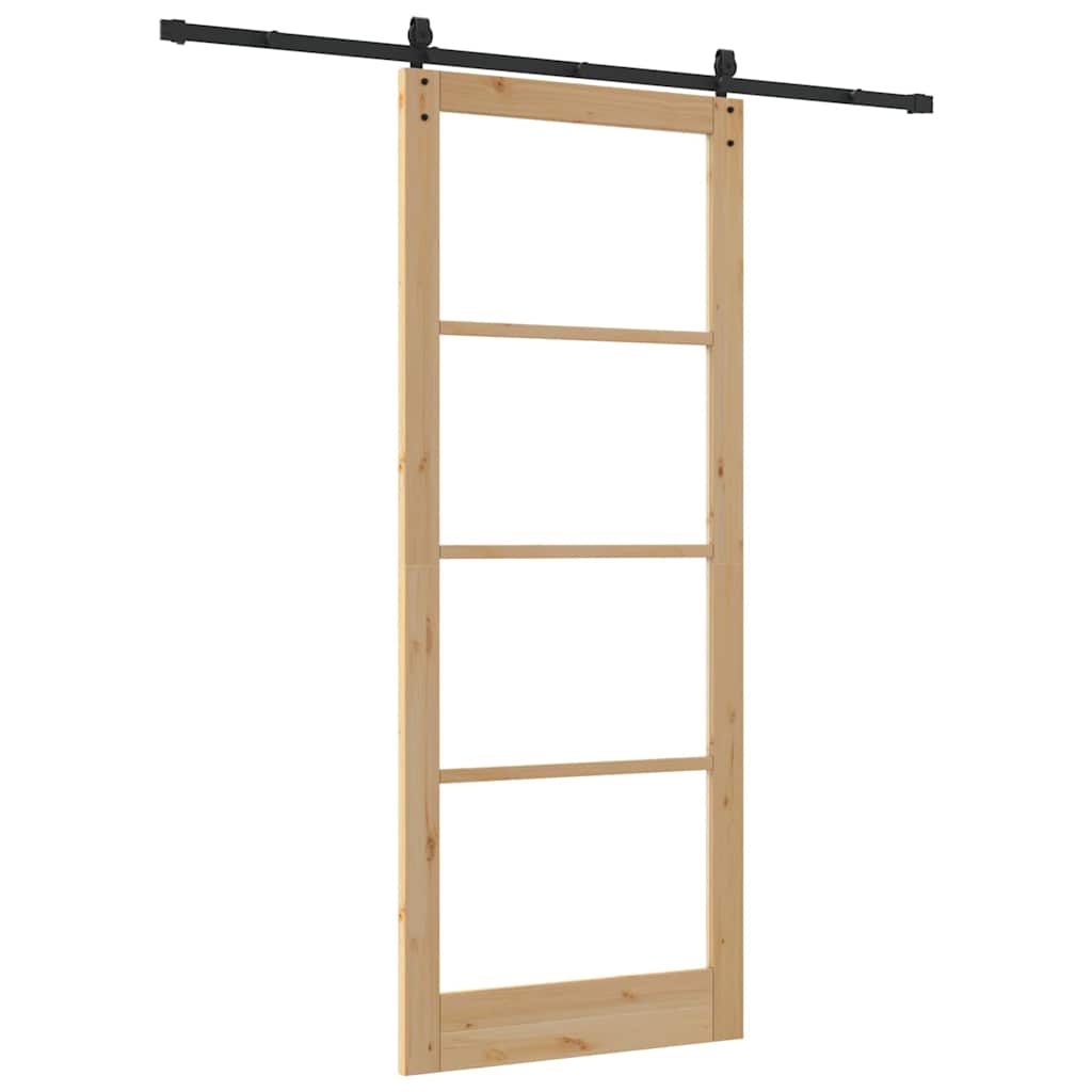 Schuifdeur Orkdal Bruin Hout En Metaal 93 x 232 cm