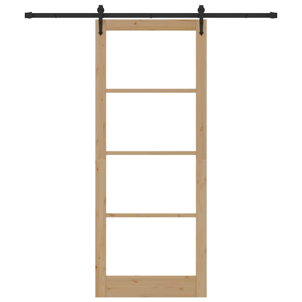 Schuifdeur Orkdal Bruin Hout En Metaal 93 x 232 cm