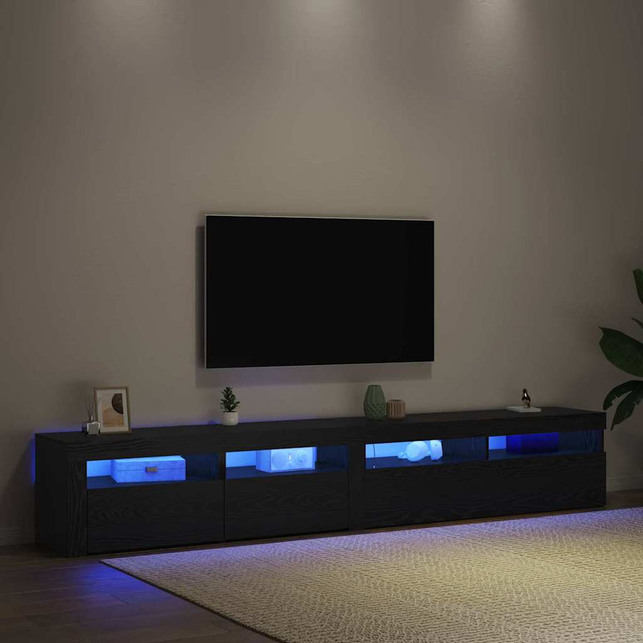 TV-kast 2 pcs Zwart Eiken 240 x 35 x 40 cm Bewerkt hout